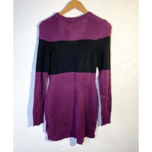 Daisy Fuentes Color Block Mini Sweater Dress Scoop Neck Size Small NWT - Picture 2 of 8